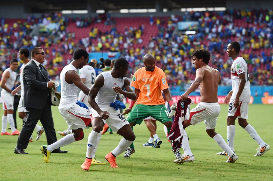Mondiale 2014, in Brasile. Dopo il 2-1 all&#39;Inghilterra, l&#39;Italia cade clamorosamente con la Costa Rica: decide Bryan Ruiz. Getty